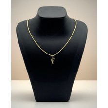 Lunays Xuping Yılan Sırtı Zincir F Harf Kolye Ucu Zirkon Taşlı Vıp Seri