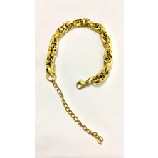 Meyra Home Iç Içe Geçmeli Gold Zincir Halat Bileklik