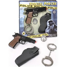 Toysturka Revolver 8 Li Metal Kapsül Tabanca Seti – Kelepçeli Gerçekçi Polis Oyuncak Seti