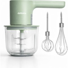 Deltome  Pulsemix 2'si Bir Arada Doğrayıcı ve Çırpıcı, Şarjlı El Mikseri, Yeşil, Ürün Kodu: DLT-3410