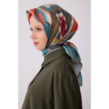 Belli Soyut Desen Ipek Twill Eşarp  - 2026 Ilkbahar-Yaz (T)  4318-81