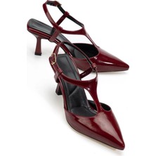 Alfanora Tula Bordo Rugan Topuklu Ayakkabı