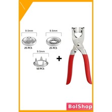 BolShop 11MM Pirinç Çıtçıt Düğme Takımı ve Uygulama Pensesi
