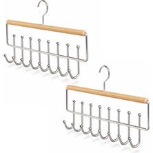 Microcase Çok Amaçlı 360 Derece Dönen Kancalı 16 Başlıklı Metal Elbise ve Şapka Askılığı 2 Adet AL5708