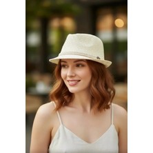 Bay Şapkacı Düğmeli Kadın Fötr Şapka 6252