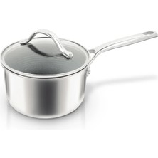 UNIQELLA Uniqella Silver Pro Serisi 16CM Sos Tenceresi 1.8l Cam Kapaklı