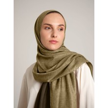 AYSHARA Nazenin Düz Monogram Çift Taraflı Şal - Açık Yeşil