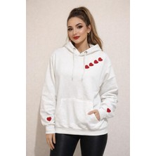 Madame Sare Kalpli Nakışlı Sweatshırt Şardonlu Premium