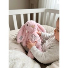 Kişiye Özel Isimli Tavşan Peluş Oyuncak – Vinil Baskılı Bebek Uyku Arkadaşı Hediye