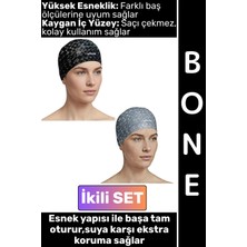 Wintoup #bone Konforlu Esnek Yumuşak Havuz Deniz Yüzme Kaygan Iç Yüzey Şık Su Geçirmez Saç Bonesi Ikili Set