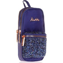 Kaukko Kalem Çantası Bright Junior Bag Taşlı-Lacivert K2469