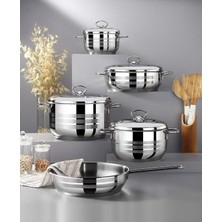 Gökdil Bonera Omega Diamond 9 Parça Paslanmaz Çelik Tencere/tava Seti