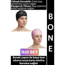 Wintoup #bone Konforlu Esnek Yumuşak Havuz Deniz Yüzme Kaygan Iç Yüzey Şık Su Geçirmez Saç Bonesi Ikili Set