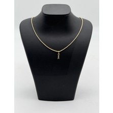 Lunays Xuping Yılan Sırtı Zincir I Harf Kolye Ucu Zirkon Taşlı Kadın Kolye Vıp Seri