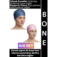 Wintoup #bone Konforlu Esnek Yumuşak Havuz Deniz Yüzme Kaygan Iç Yüzey Şık Su Geçirmez Saç Bonesi Ikili Set