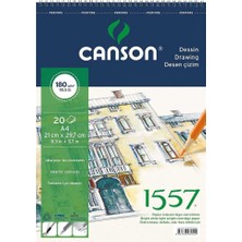Canson A4 1557 Resim Ve Çizim Blok 180 Gr 20 Yaprak Resim Defteri Üstten Spiralli Fcns18020A4Us