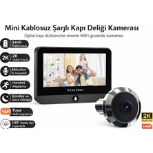 Qasul Wifi Akıllı Kapı Dürbünü Kamera  4.3” Ekran  Hareket Sensörü  Gece Görüş Telefon Bağlantılı Güvenlik Sistemi