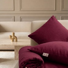 NDC Home Luxury Keten Koltuk Pedi / Şiltesi [kırlentli] - Bordo