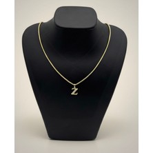 Lunays Xuping Yılan Sırtı Zincir Z Harf Kolye Ucu Zirkon Taşlı Kadın Kolye Vıp Seri