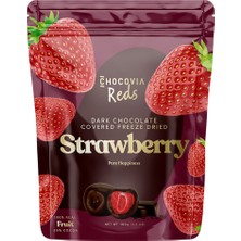 Chocovia Reds Bitter Çikolata Kaplı Dondurularak Kurutulmuş Tam Çilek 100 gr