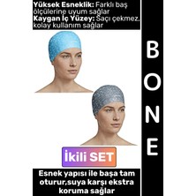Wintoup #bone Konforlu Esnek Yumuşak Havuz Deniz Yüzme Kaygan Iç Yüzey Şık Su Geçirmez Saç Bonesi Ikili Set