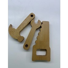 Senk Çocuk Oyun Seti Ahşap Çekiç Testere Anahtar