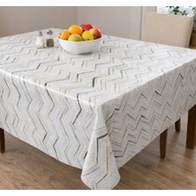 Mandaş Tekstil Kesme Masa Örtüsü Muşamba-Zigzag Gri GOLD-100X140