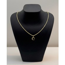 Lunays Xuping Yılan Sırtı Zincir G Harf Kolye Ucu Zirkon Taşlı Kadın Kolye Vıp Seri