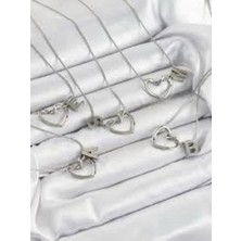 Gülnar Bijuteri Kalpli Harf Silver 316L -B Harfi- Kararmaz Çelik Kolye -702