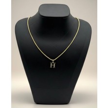 Lunays Xuping Yılan Sırtı Zincir H Harf Kolye Ucu Zirkon Taşlı Kadın Kolye Vıp Seri