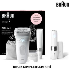 Braun Komple Bakım Seti: Silk-Épil 7-441 Islak & Kuru Sensosmart Epilatör + Braun FS1000 Entegre Işıklı Mini Yüz Tüy Alıcı