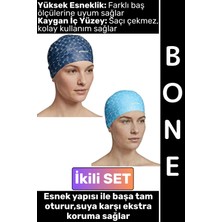 Wintoup #bone Konforlu Esnek Yumuşak Havuz Deniz Yüzme Kaygan Iç Yüzey Şık Su Geçirmez Saç Bonesi Ikili Set