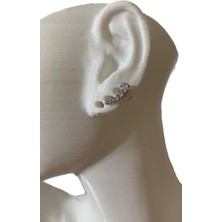 Gülnar Bijuteri 6 Taşlı Yıldız Minimal Tragus Helix Pearsıing Kıkırdak Küpe Çelik (Hediyeli)