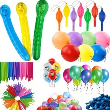 Kuzey Oyuncak 519 Adet Karışık Dökme Balon Full Paket Balon 519 Adet Sosis Su Tırtıl Punch Baskılı Metalik Balon