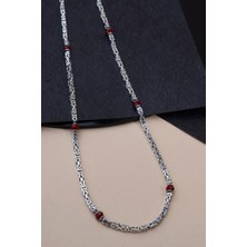 İnnuendo Jewelry 925 Ayar Gümüş Kazaziye Örgü Taş Detaylı Kolye