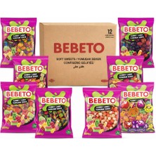 Bebeto Mega Paket 1 kg 40’lı Karışık Jelibon - Şeftali Halka, Küçük Kola, Ayıcık, Solucan, Böğürtlen, Dondurma, Pizza, Şeftali Kalp
