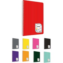 Uninote Uni Note A4 Colormaxi Spiralli Defter Plastik Kapak 72 Yaprak Kareli 72/4 73002   (6 Lı Paket)