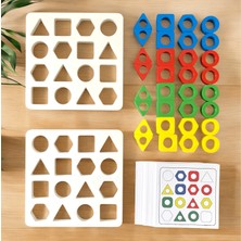 Antiola Geometrik Şekil Renk Eşleştirme Hafıza Oyun Seti | 2 Kişilik 2+ Yaş Bultak Oyuncak | 34 Parça ve 30 Adet Kart