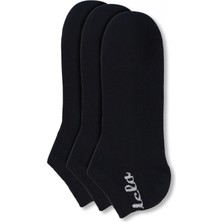 Ucla Adelıta 3\'lü Siyah Kısa Jakarlı Pamuk Standard Fit Unisex Çorap