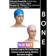 Wintoup #bone Konforlu Esnek Yumuşak Havuz Deniz Yüzme Kaygan Iç Yüzey Şık Su Geçirmez Saç Bonesi Ikili Set