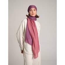 AYSHARA Nazenin Düz Monogram Çift Taraflı Şal - Pembe Somon