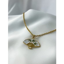 Gülnar Bijuteri Mineli Çin Yelpazesi Kolye