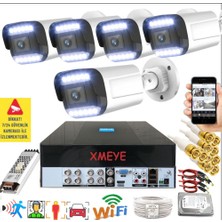 Bises 8 Li Araç Insan Yüz Tanımalı Hareket Algılayan 5 Mp Lens 12 Warm LED Gece Renkli Kamera Seti 3312W-PLS