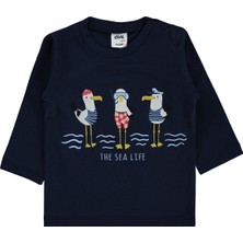 Civil Baby Leylek Baskılı 6-18 Ay Sweatshirt - Lacivert