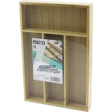Krm 4 Bölmeli Ahşap Bambu Kaşıklık  24X33CM (5047) Krm