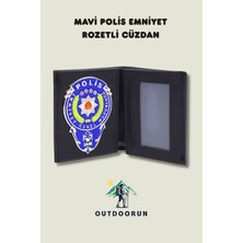 Outdoorun Mavi polis emniyet rozetli cüzdan