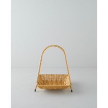English Home Wicker Plastik Rattan Katlı Servis 23x19x25 cm Açık Kahverengi