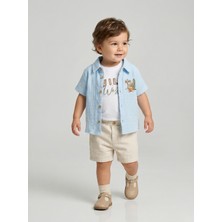 Sani Erkek Bebek Wild West Baskılı Gömlekli Şortlu Takım