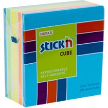  hopax stickn yapışkanlı not kağıdı 76x76 mm küp 5 renk 400 yaprak 4-2153800-5001