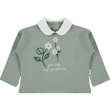 Civil Baby Çiçek Baskılı 6-18 Ay Sweatshirt - Yeşil